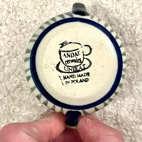 handmade painted abstract mini ceramic teacup home decor - Picture 9 of 9